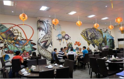 澜沧海鲜餐厅墙体彩绘